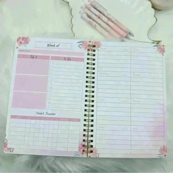 Floral Weekly Planner and Pen Set Bundle - Picture 5 of 9